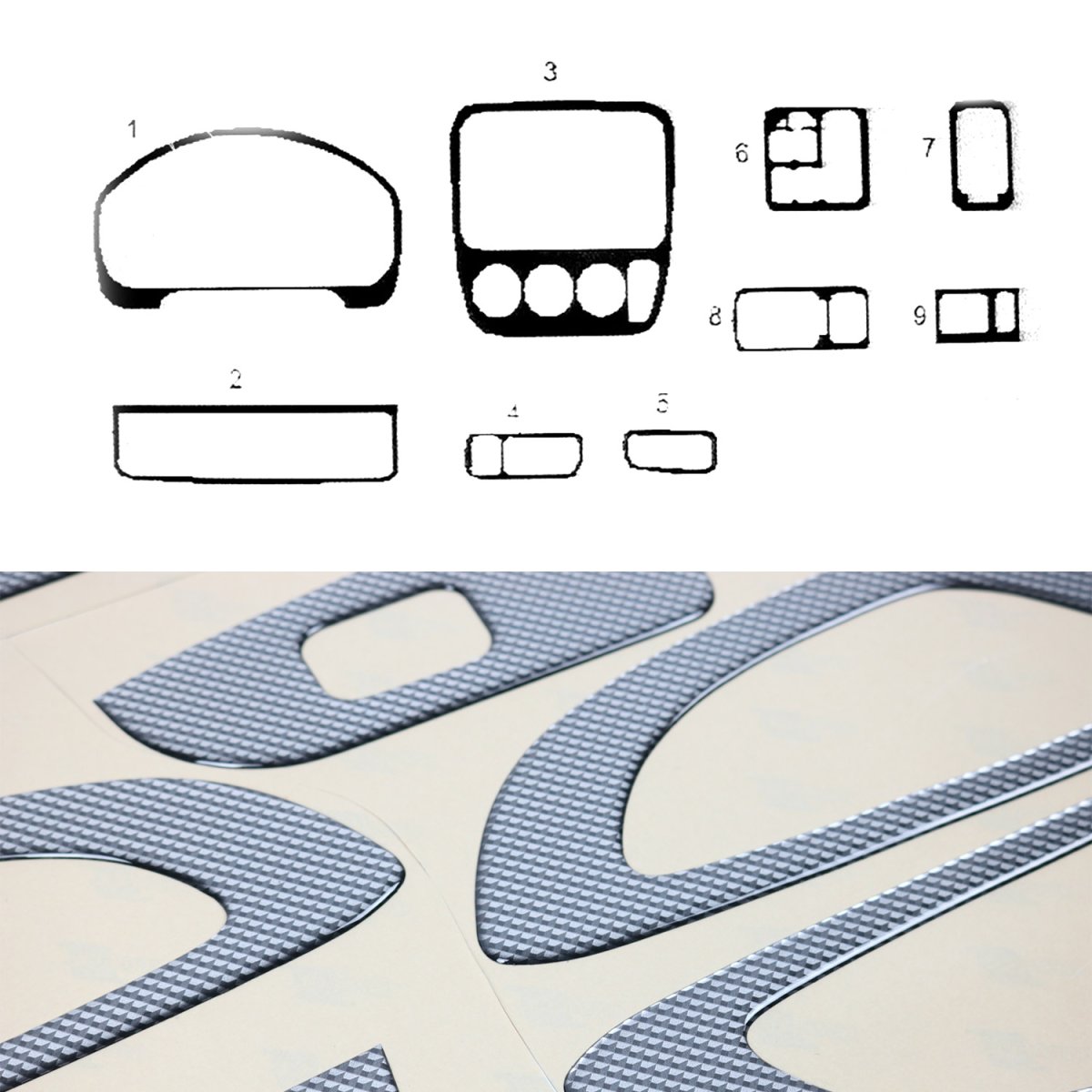 Honda CR-V Dashboard Kit - Omac - 9 Pcs. - Carbon - '97-'01 Honda CR-V Dashboard Kit - Omac - 9 Pcs. - Carbon - '97-'01